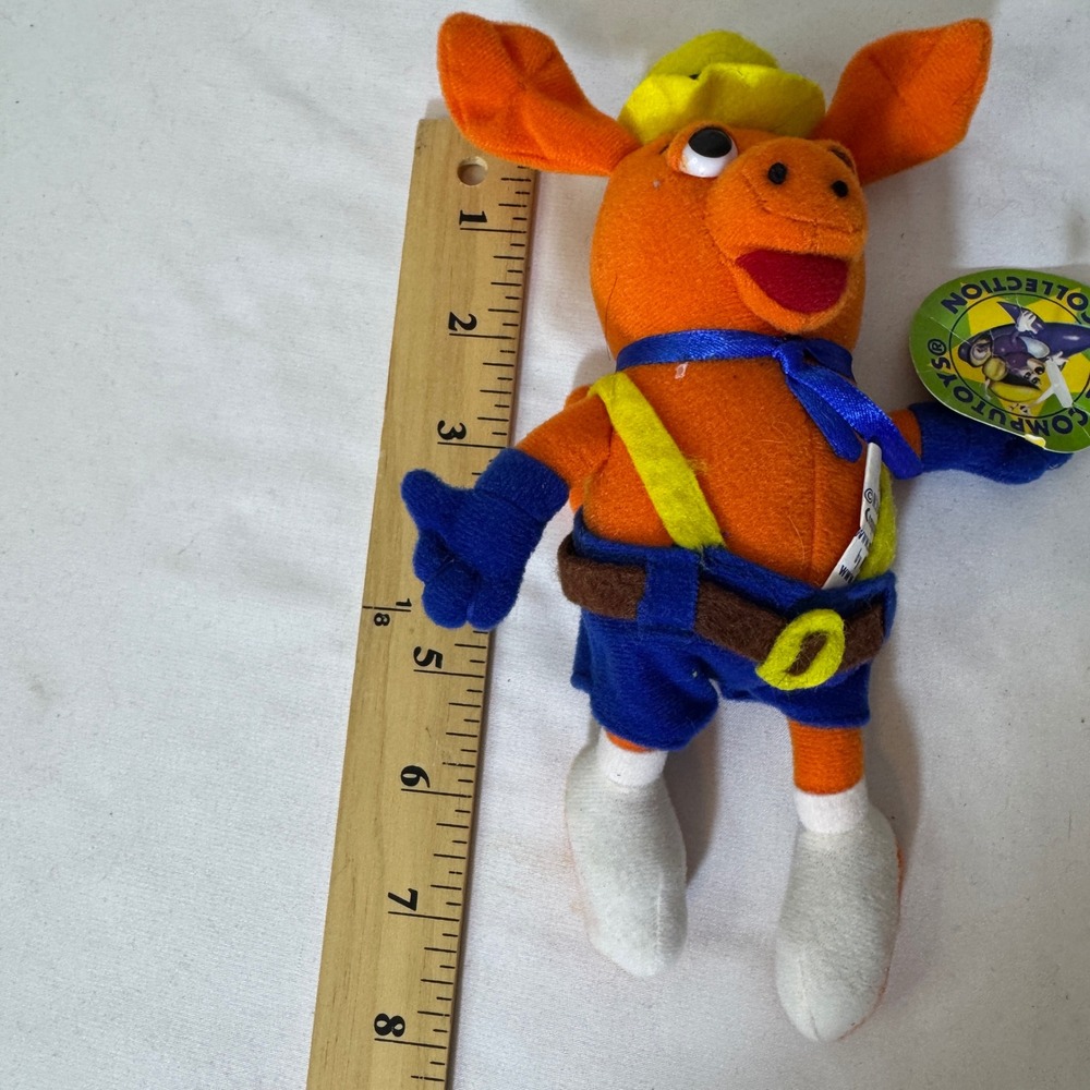 Computoys Collection Plush Toy Unisex 8" Orange Blue Yellow Retro Mascot - Picture 3 of 5